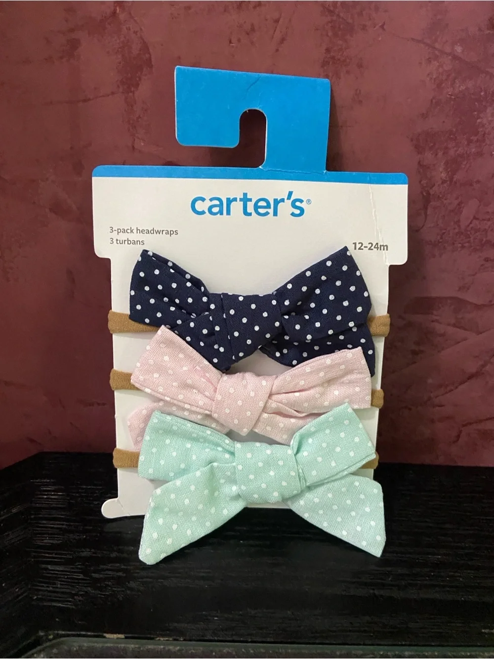 Carter’s Oshkosh 3-Pack Elastic PolkaDot Head wraps NWT